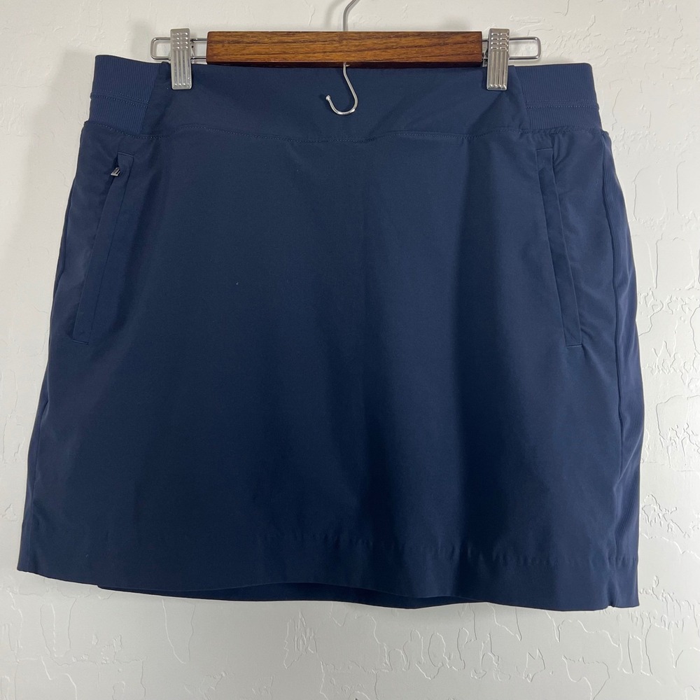 Athleta Navy Blue Skort Womens 14 Cotton Stretch Athletic Golf Tennis Skirt
